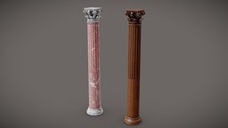 Antique column (wood/marble)