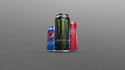 Soda Cans (Coke, Monster, Pepsi)