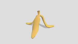 Cartoon stylized banana peel lowpoly asset